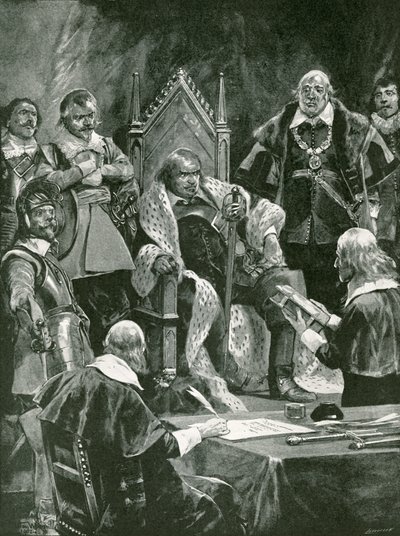 The Presentation of the Bible at the Inauguration of Oliver Cromwell as Lord Protector by Richard Caton Woodville junior